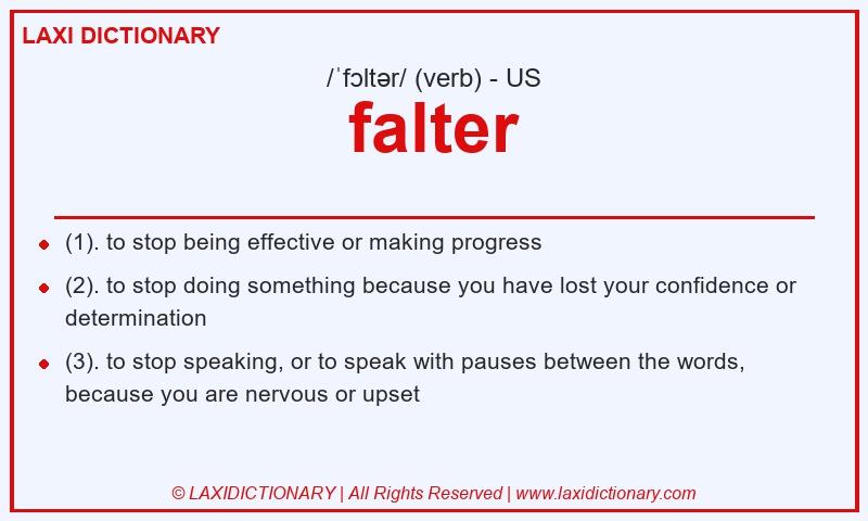 Definition falter in American English