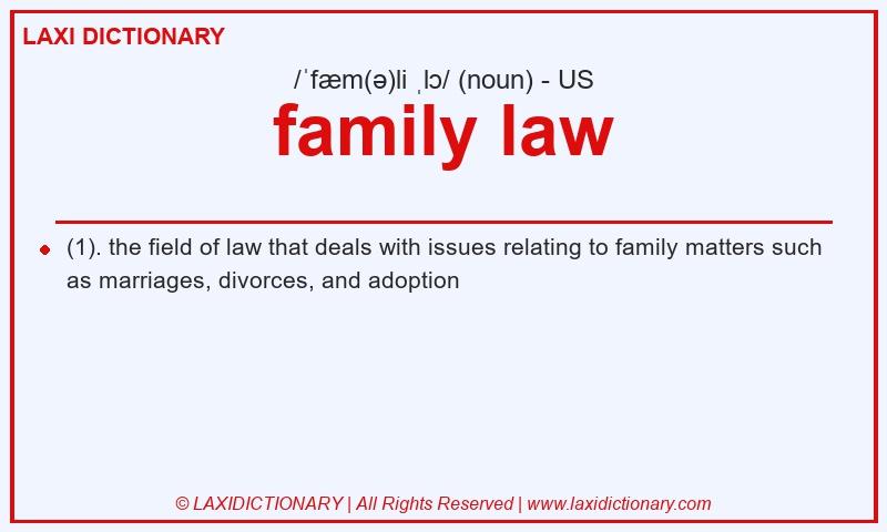 Definition family law in American English