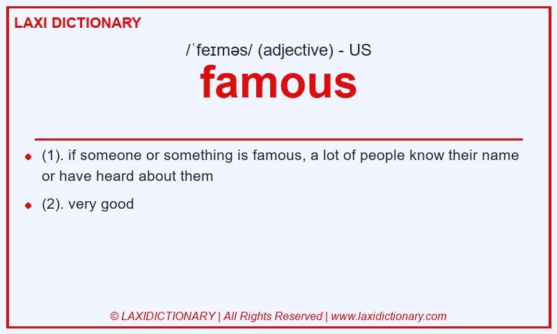 Definition famous in American English