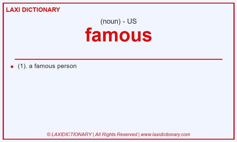 Definition famous in American English