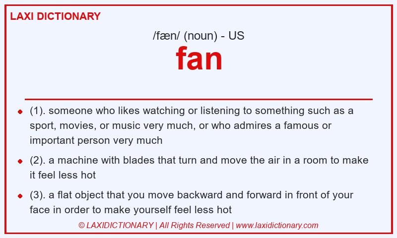Definition fan in American English