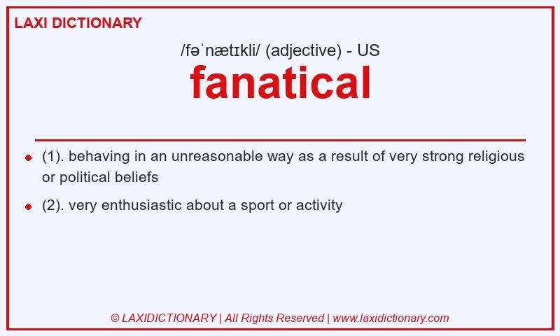 Definition fanatical in American English