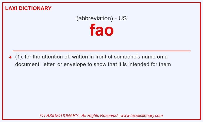 Definition fao in American English