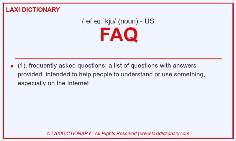 Definition FAQ in American English