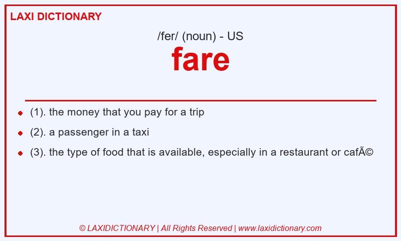 Definition fare in American English