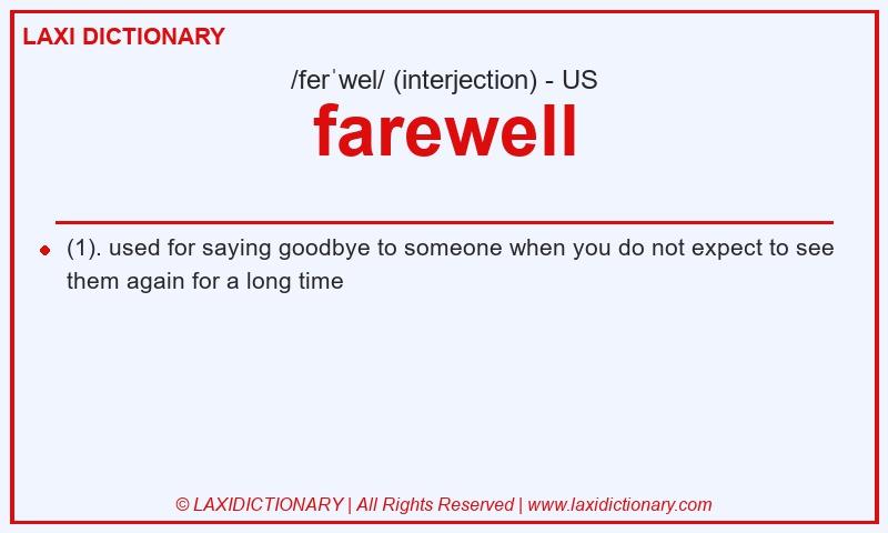 Definition farewell in American English
