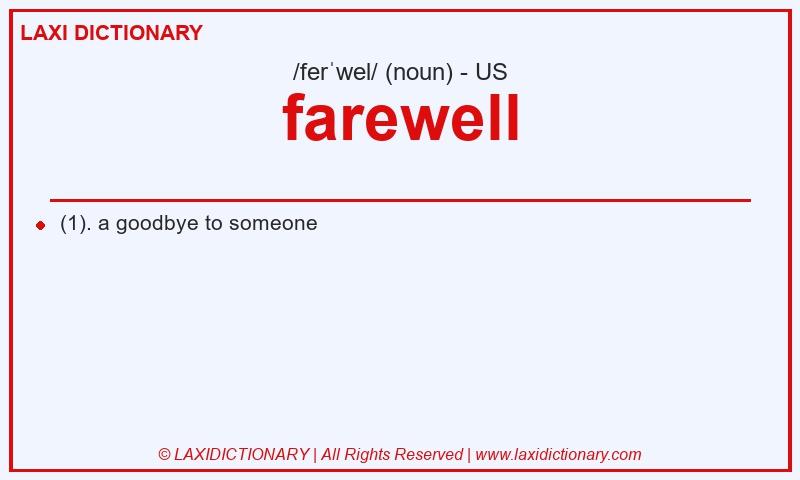 Definition farewell in American English