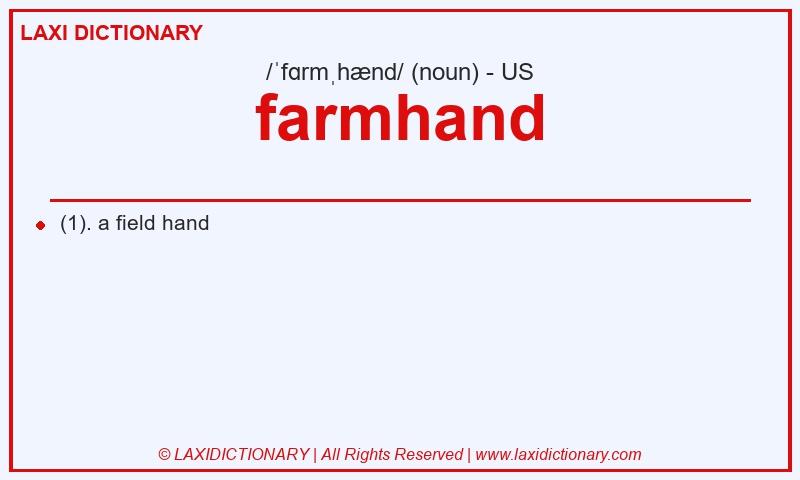Definition farmhand in American English