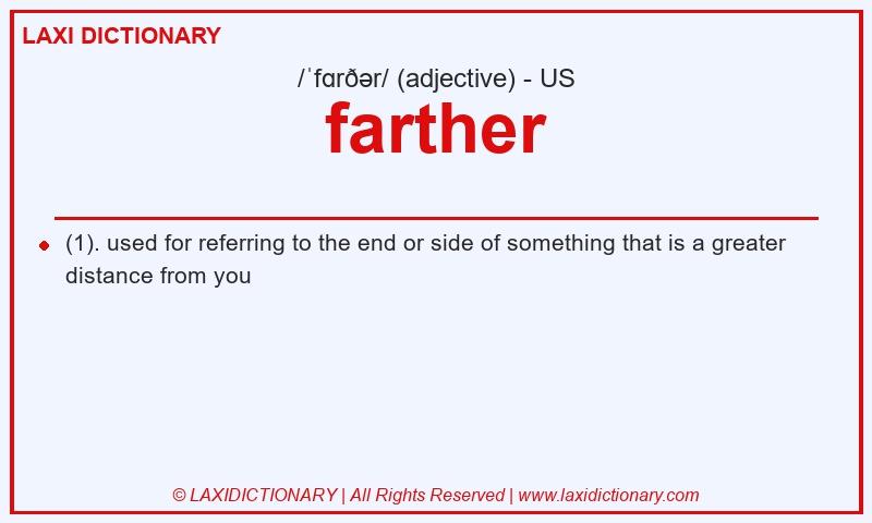 Definition farther in American English