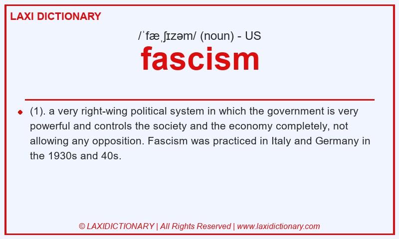 Definition fascism in American English