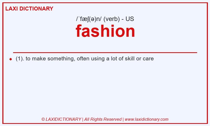 Definition fashion in American English