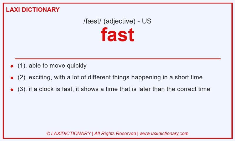 Definition fast in American English