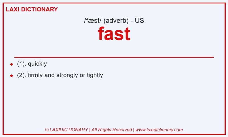 Definition fast in American English