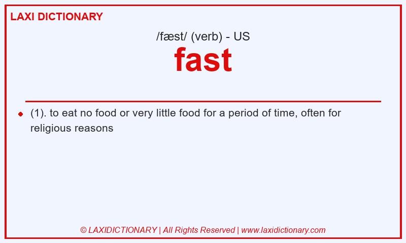 Definition fast in American English
