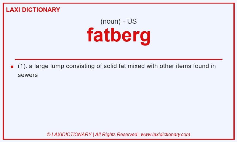 Definition fatberg in American English