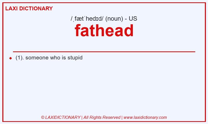 Definition fathead in American English