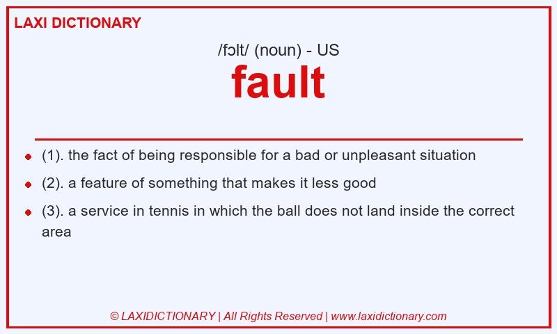 Definition fault in American English
