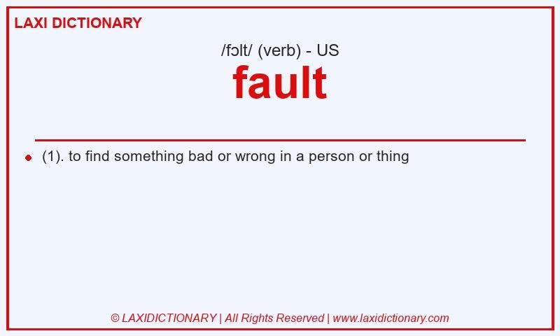 Definition fault in American English