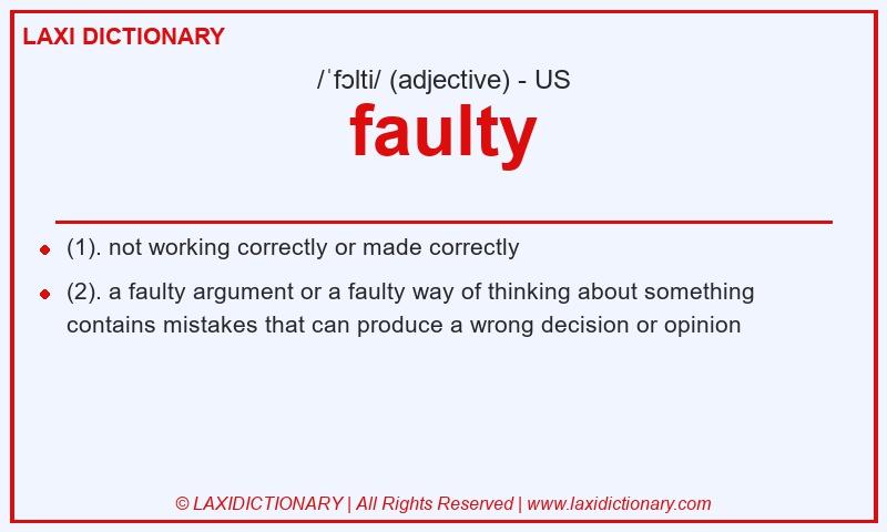 Definition faulty in American English