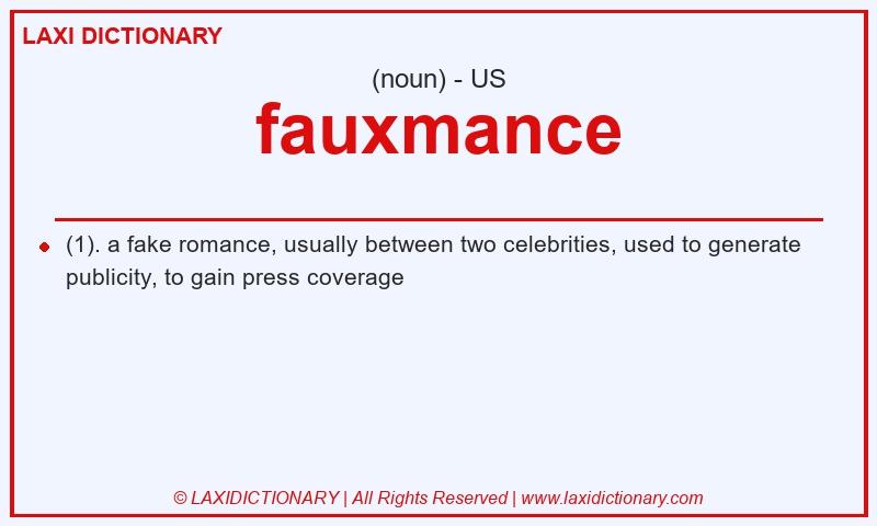 Definition fauxmance in American English