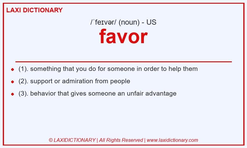 Definition favor in American English