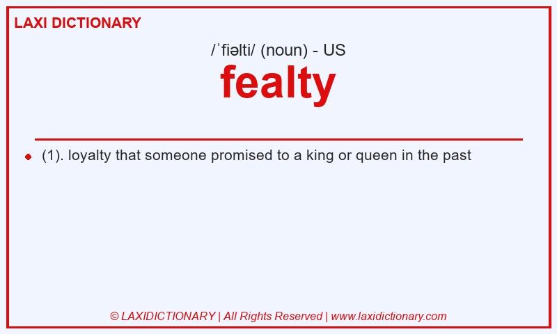 Definition fealty in American English