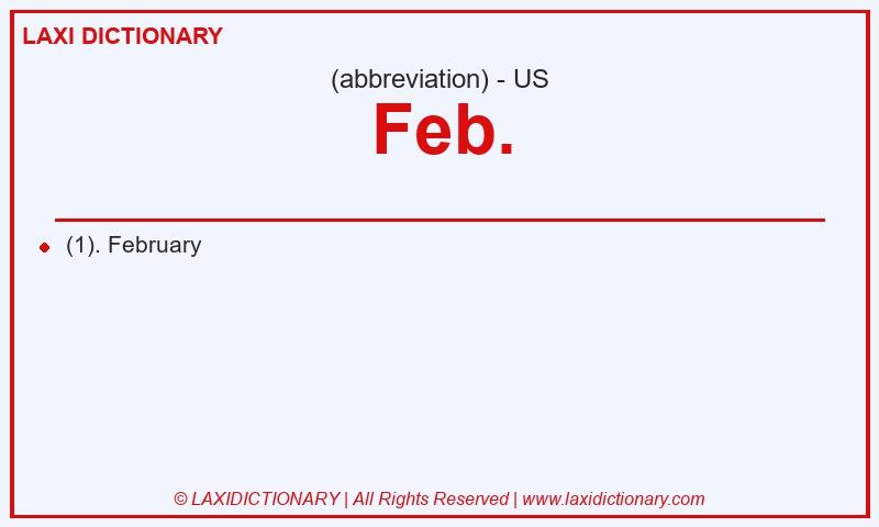 Definition Feb. in American English