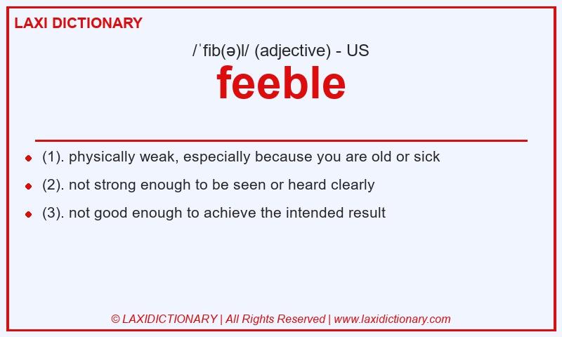 Definition feeble in American English