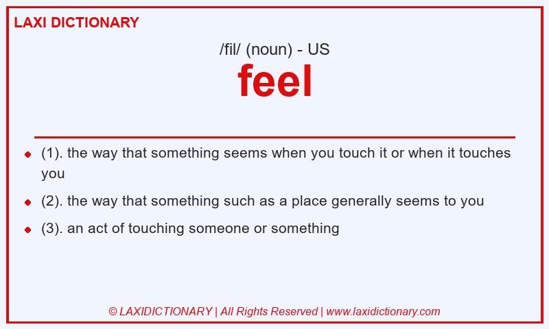 Definition feel in American English