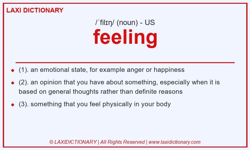 Definition feeling in American English