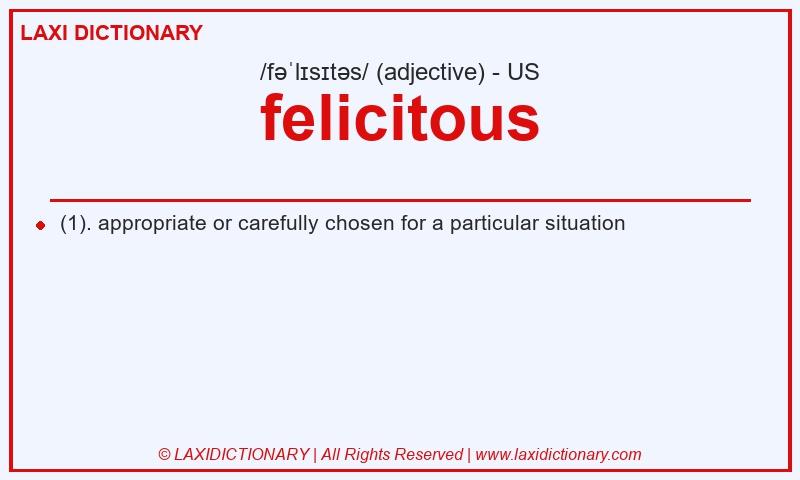 Definition felicitous in American English