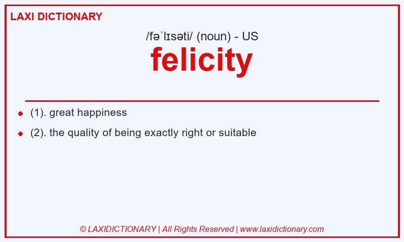 Definition felicity in American English