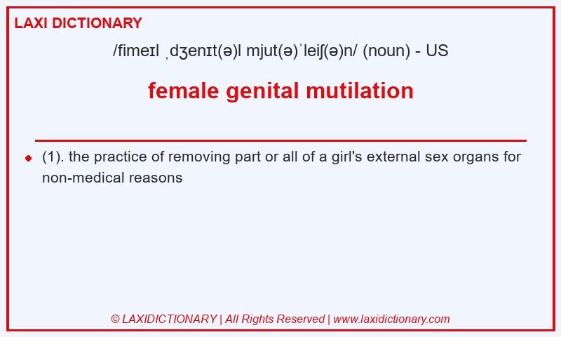 Definition female genital mutilation in American English