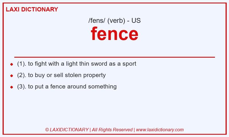 Definition fence in American English