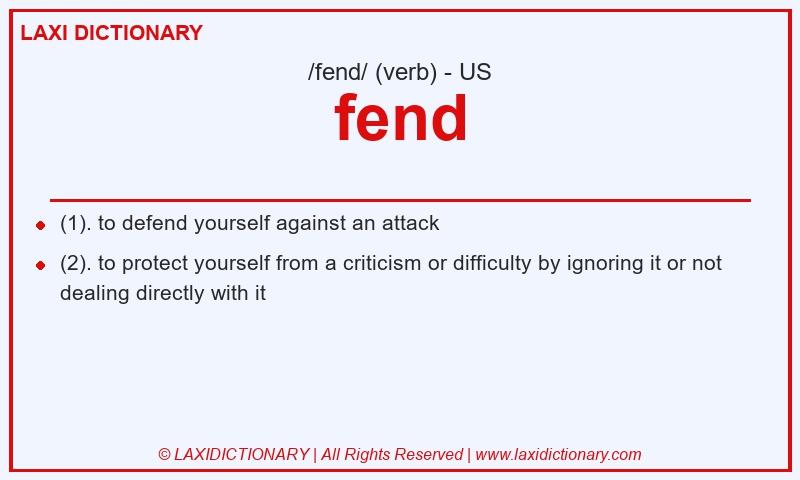 Definition fend in American English