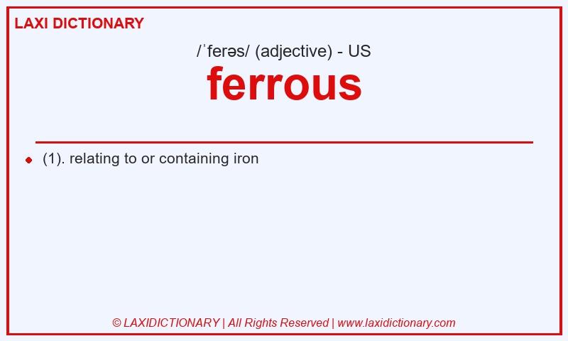 Definition ferrous in American English