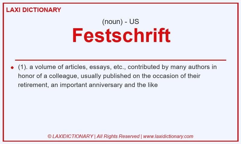 Definition Festschrift in American English