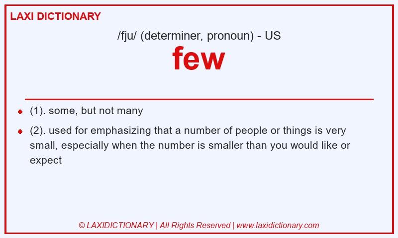 Definition few in American English