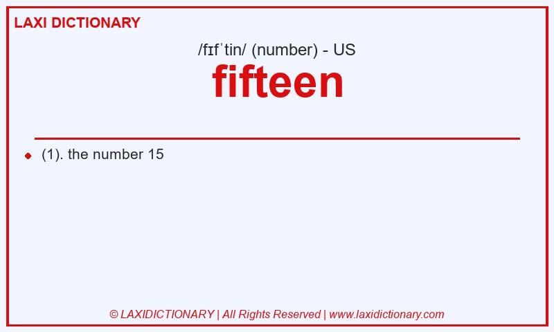 Definition fifteen in American English