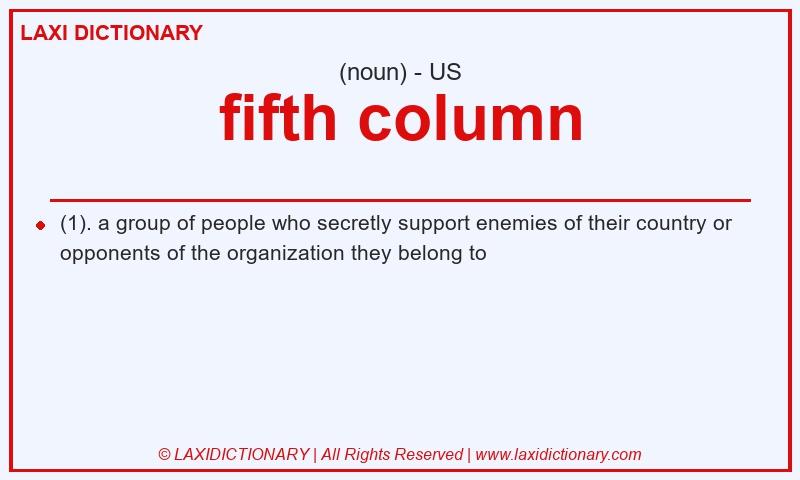 Definition fifth column in American English