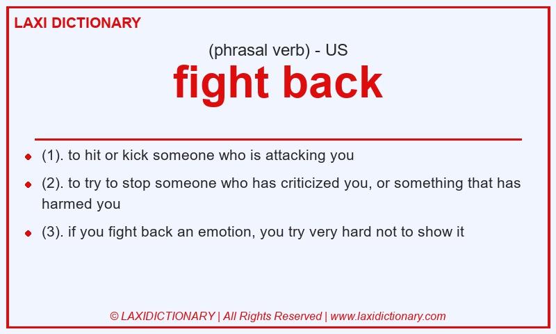 Definition fight back in American English
