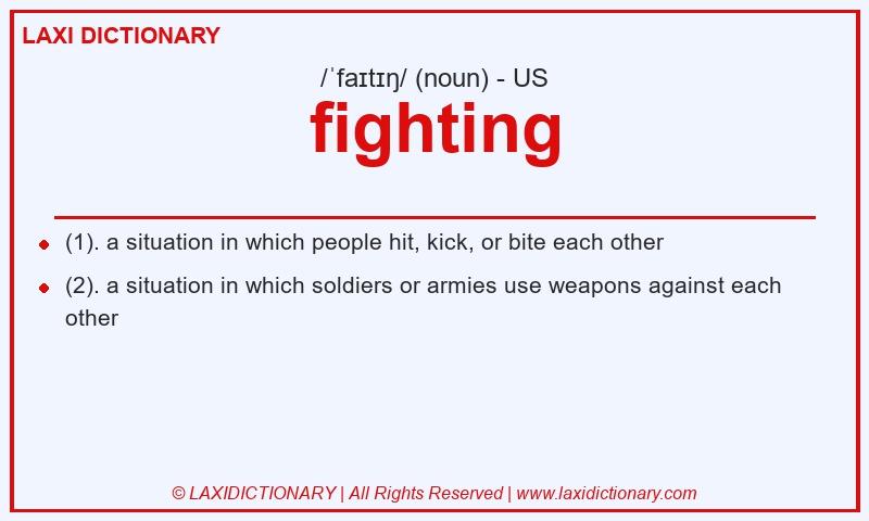 Definition fighting in American English
