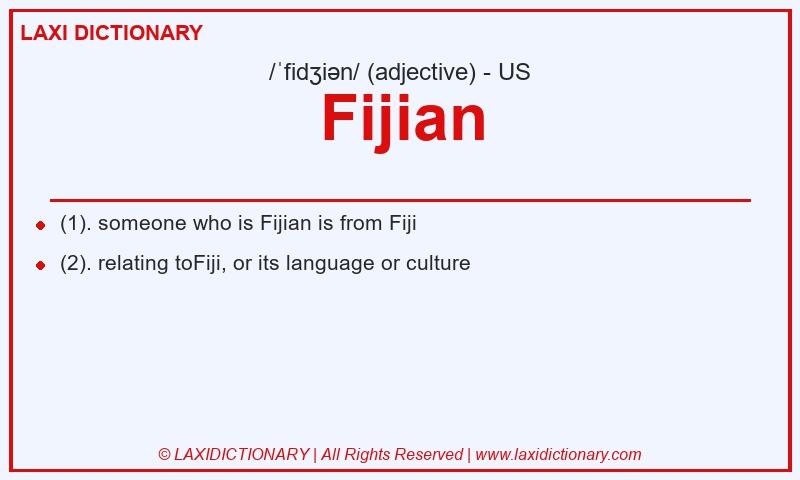 Definition Fijian in American English