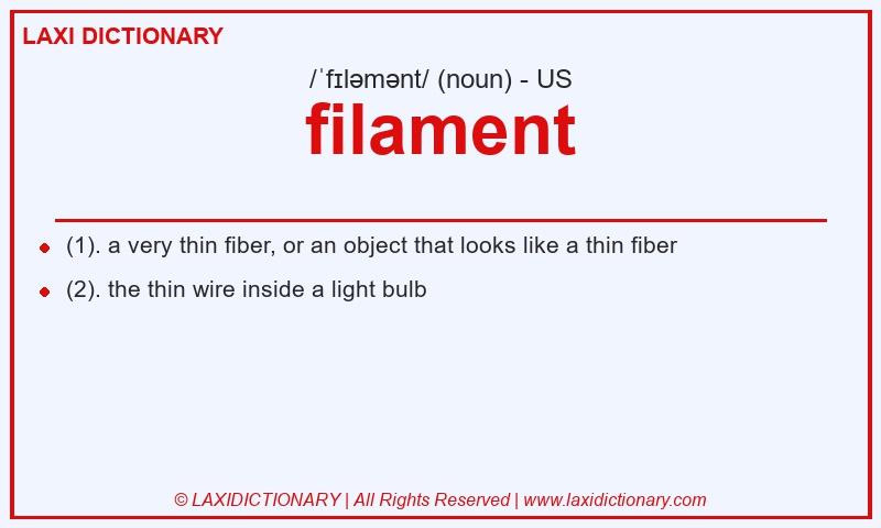 Definition filament in American English