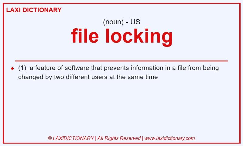 Definition file locking in American English