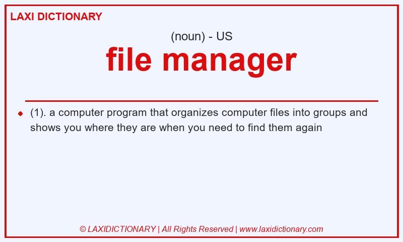 Definition file manager in American English