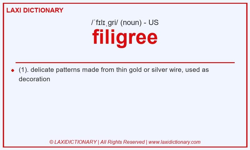 Definition filigree in American English