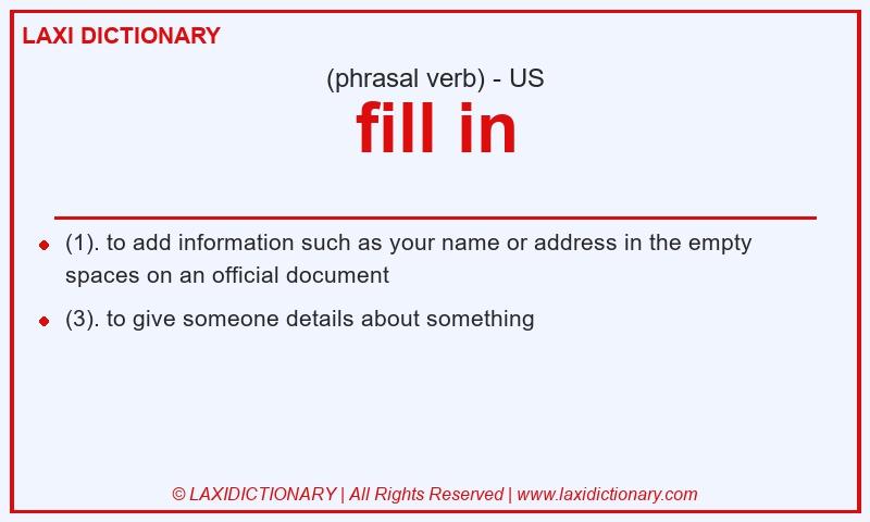 Definition fill in in American English