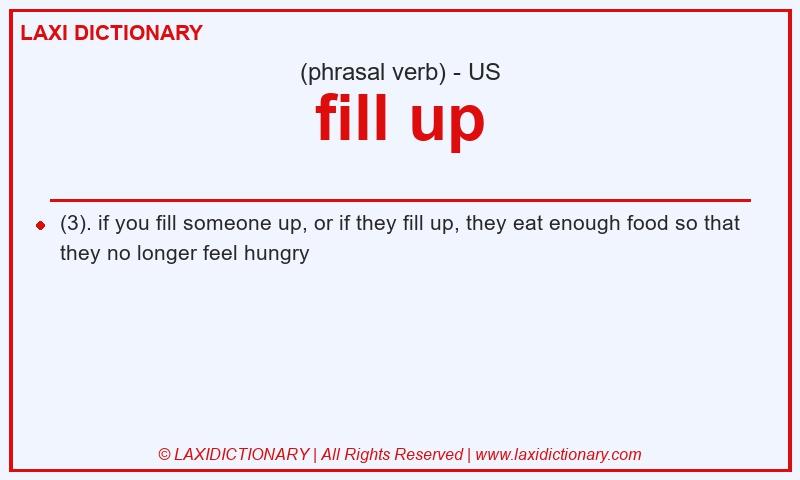 Definition fill up in American English