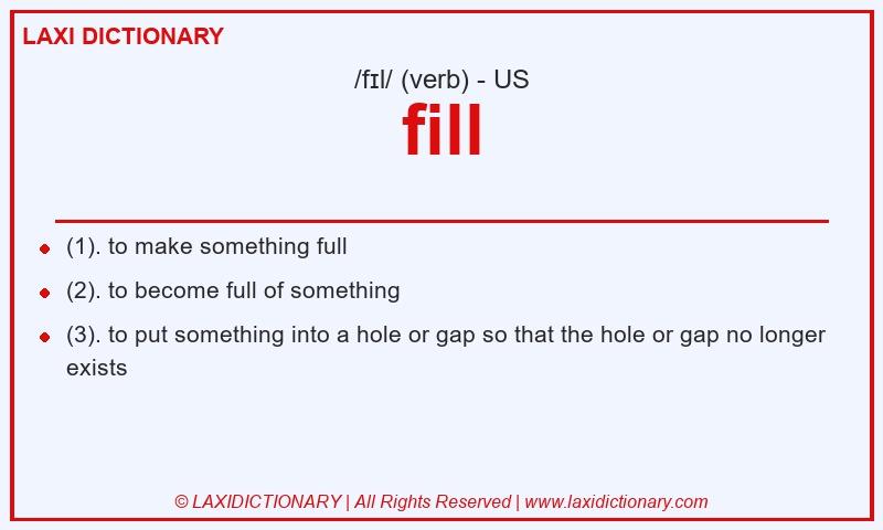 Definition fill in American English